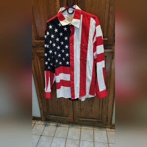 Mens Fancy Western Patriotic shirt
